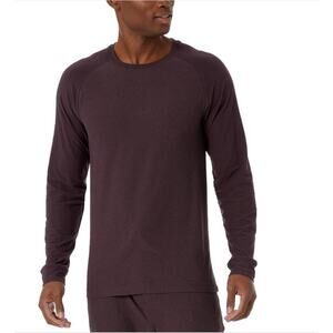 32 Degrees Heat Mens Heat Retention Crewneck Sleep Shirt Heather Rich Plum Large